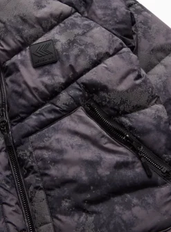Grey Camo Reflective Hooded Puffer Coat 5-6 years