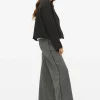 Grey Check Ponte Wide Leg Trousers 18