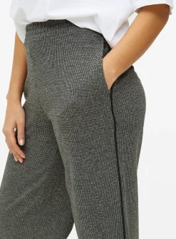 Grey Check Ponte Wide Leg Trousers 18