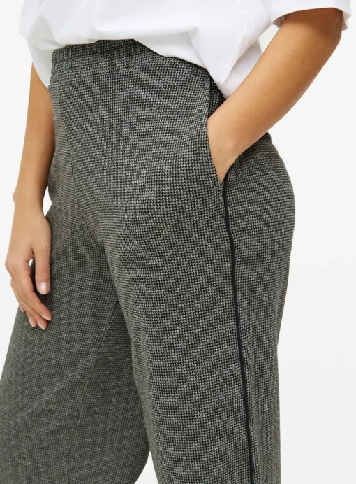 Grey Check Ponte Wide Leg Trousers 18