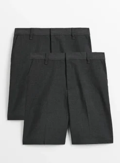 Grey Classic School Shorts 2 Pack 5 years
