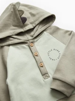 Grey Dino Hooded Romper Up to 3 mths