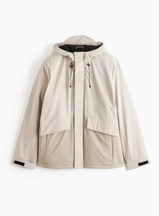 Grey Fleece Lined Rain Coat S