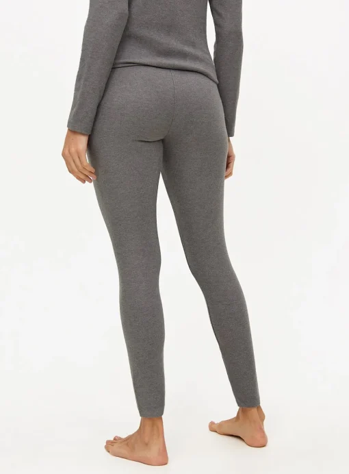 Grey Fleece Maximum-Warmth Thermal Leggings M