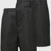 Grey Generous Fit Classic Plus Fit Shorts 2 Pack 4 years