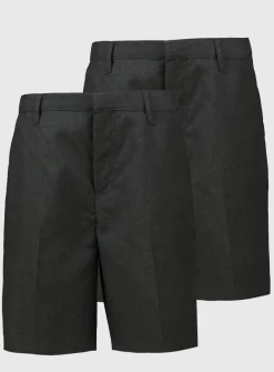 Grey Generous Fit Classic Plus Fit Shorts 2 Pack 4 years