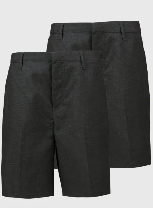 Grey Generous Fit Classic Plus Fit Shorts 2 Pack 4 years