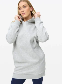 Grey Hooded Sweat Dress M