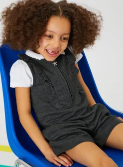 Grey Jersey Ruffle Playsuit 4 years