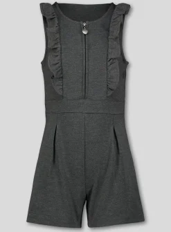 Grey Jersey Ruffle Playsuit 4 years