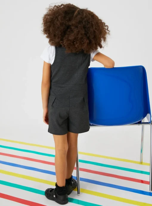 Grey Jersey Ruffle Playsuit 4 years