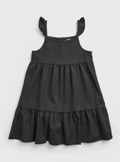 Grey Jersey Tiered Ruffle School Dress 9 years