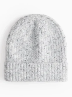 Grey Knitted Beanie One Size
