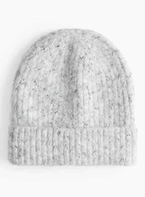 Grey Knitted Beanie One Size