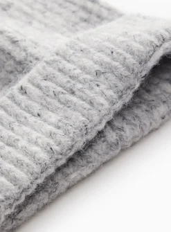 Grey Knitted Beanie One Size