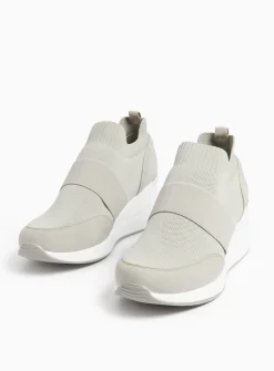 Grey Knitted Wedge Trainers 3