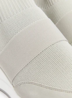 Grey Knitted Wedge Trainers 3