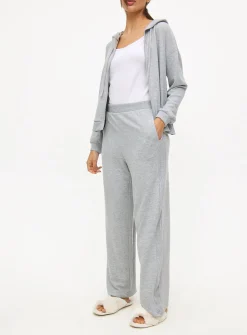 Grey Knitted Wide Leg Co-ord Pyjama Bottoms L