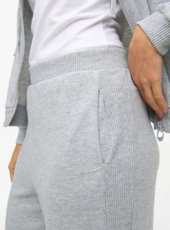 Grey Knitted Wide Leg Co-ord Pyjama Bottoms L