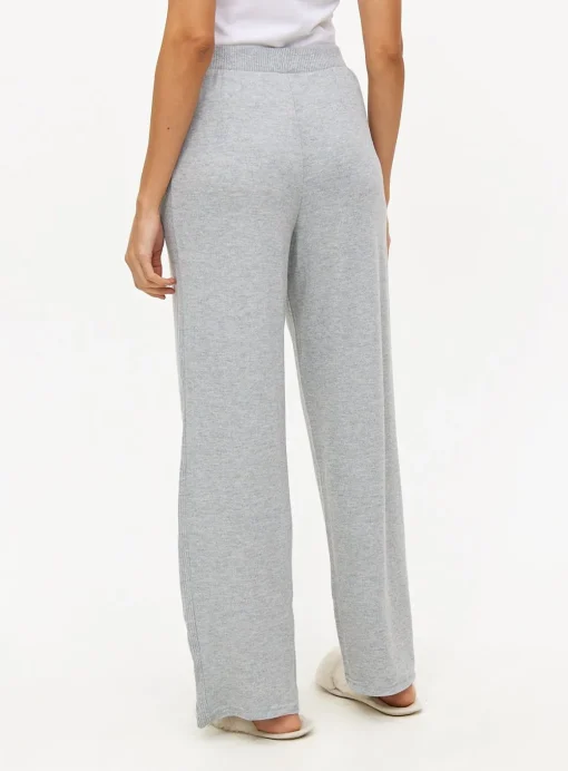 Grey Knitted Wide Leg Co-ord Pyjama Bottoms L