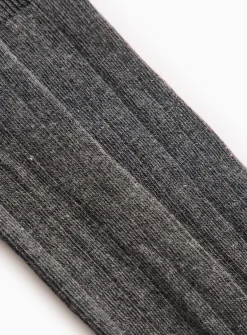 Grey Long Ribbed Socks 5 Pack 12.5-3.5