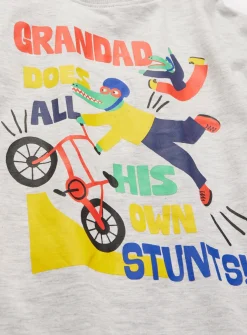 Grey Long Sleeve Grandad Slogan T-Shirt 1-2 years