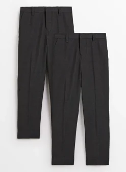 Grey Longer Leg Extendable Hem Trousers 2 Pack 6 years