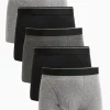 Grey Marl & Black Trunks 5 Pack XL