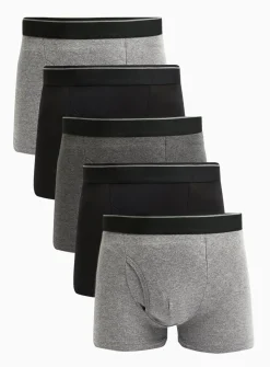 Grey Marl & Black Trunks 5 Pack XL