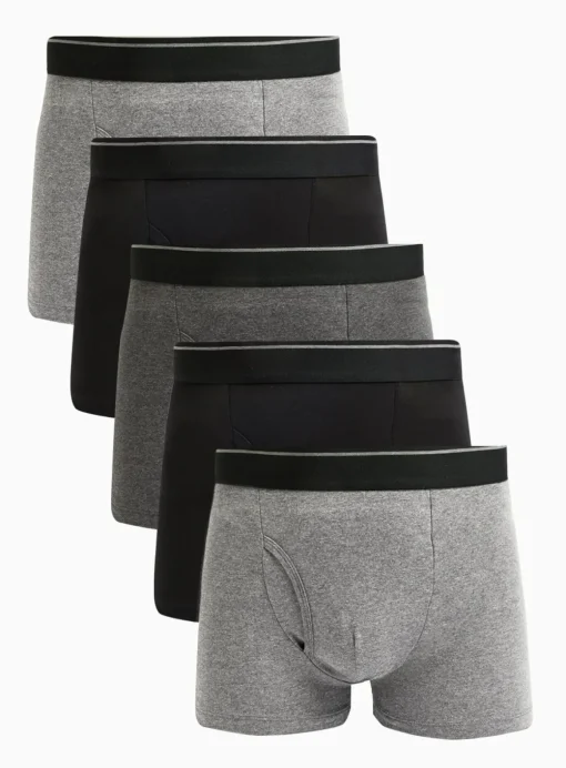 Grey Marl & Black Trunks 5 Pack XL