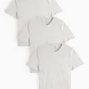 Grey Marl Core Short Sleeve T-Shirt 3 Pack L