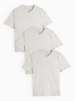 Grey Marl Core Short Sleeve T-Shirt 3 Pack L