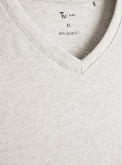 Grey Marl Core Short Sleeve T-Shirt 3 Pack L