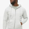 Grey Marl Core Zip-Through Hoodie L