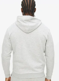 Grey Marl Core Zip-Through Hoodie L