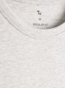 Grey Marl Crew Neck T-Shirt 2 Pack XXXXL