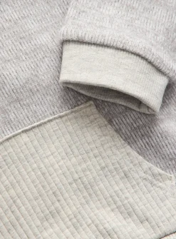 Grey Marl Knitted Hoodie & Leggings Set Up to 3 mths