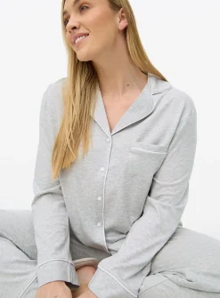 Grey Marl Modal Blend Traditional Pyjamas S