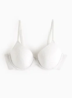 Grey Marl Padded T-Shirt Bra 38E
