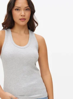 Grey Marl Ribbed Vest Top 18
