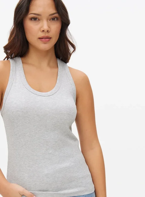 Grey Marl Ribbed Vest Top 18