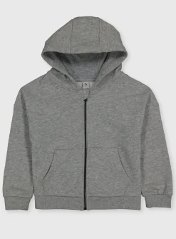 Grey Marl Zip-Through Hoodie (3-14 Years) 5 years