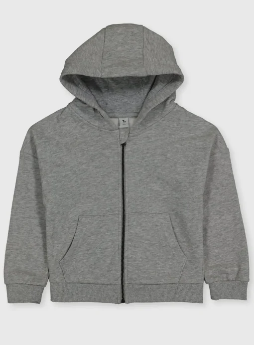 Grey Marl Zip-Through Hoodie (3-14 Years) 5 years