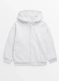 Grey Marl Zip-Through Hoodie 5 years