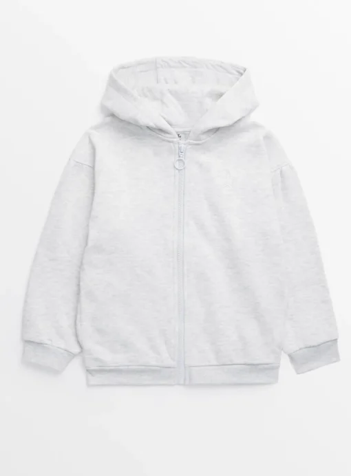 Grey Marl Zip-Through Hoodie 5 years