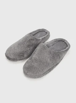 Grey Mule Memory Foam Slippers L