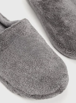 Grey Mule Memory Foam Slippers L
