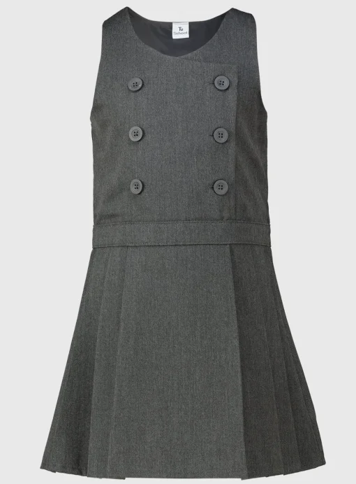Grey Permanent Pleat Pinafore 5 years