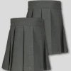 Grey Permanent Pleat Skirts 2 Pack 5 years