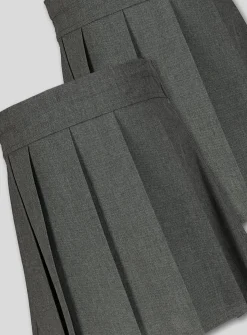 Grey Permanent Pleat Skirts 2 Pack 5 years
